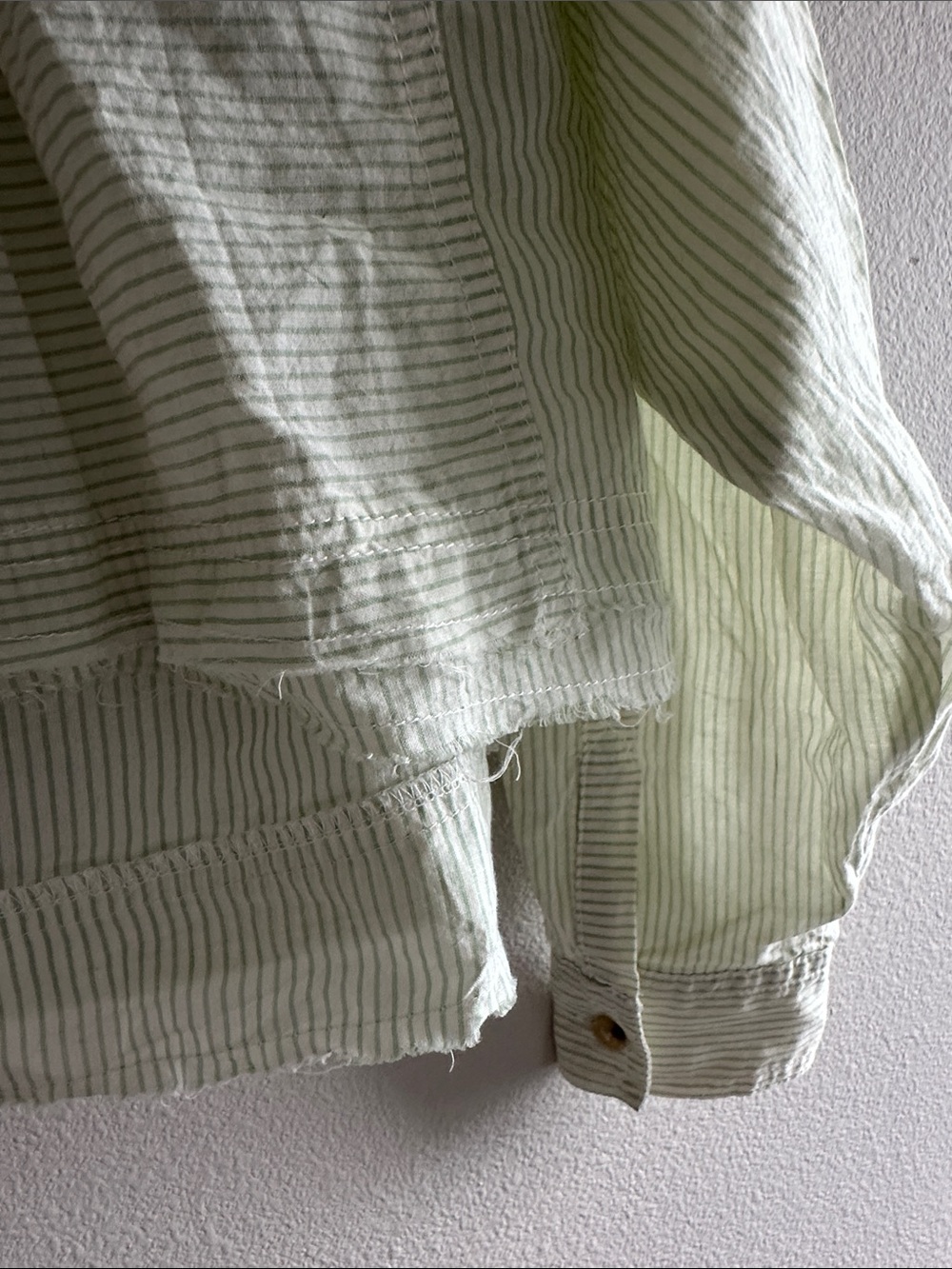 BDG Lime Green Striped  Button Front Stylish Shirt - Picture 7 of 13